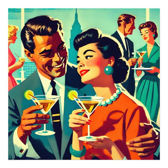Foto Parejas de Fiesta de Cóctel de Mitad de Siglo - Mi (Frente)