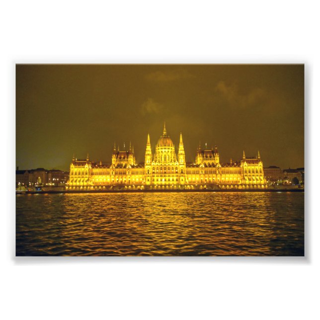 Foto Parlamento húngaro, Budapest, Hungría de noche (Frente)