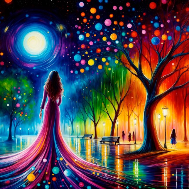 Foto parque chica moda brillante fantasía árboles elega (Subido por el creador)