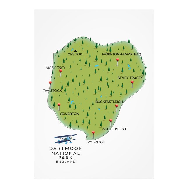 Foto parque nacional Dartmoor Inglaterra Mapa (Frente)