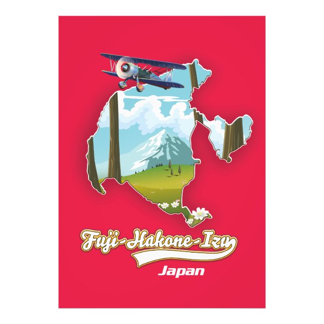 Foto parque nacional fuji hakone izu, mapa de japón (Frente)