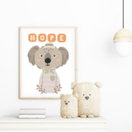 Foto Pastel acuarela Cute Esperanza koala Poster cristi