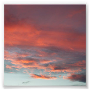 Foto Pastel Aqua Clouds Rosa Sunset 4x4 Square