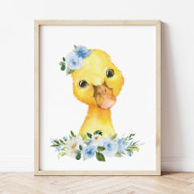 Pato, Animales De Granja, Flores Azules, Guardería