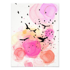 Foto Patrón abstracto de aves coloridas