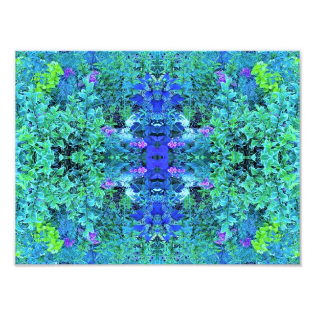 Foto Patrón abstracto de follaje azul y Chartreuse (Frente)