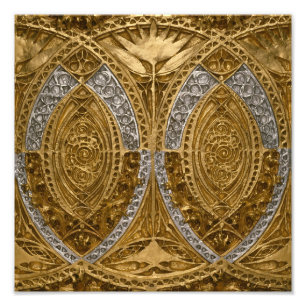 Foto Patrón Art Decó Plata Y Oro