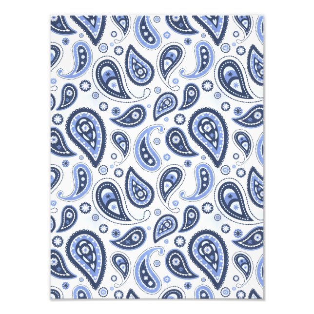 Foto Patrón azul paisley (Frente)