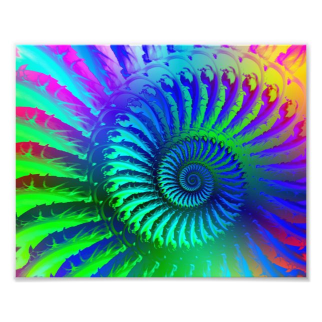Foto Patrón azul psicodélico fractal (Frente)