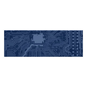 Foto Patrón de circuito de la tarjeta madre azul geek