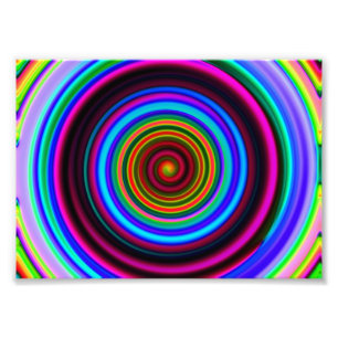 Foto Patrón de Círculo Espiral Neon Retro