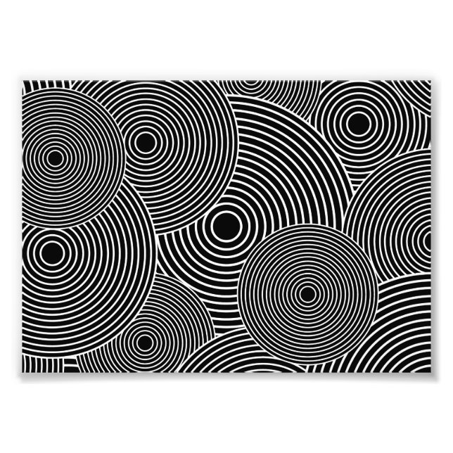 Foto Patrón de círculos retro en blanco y negro (Frente)