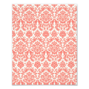 Foto Patrón de damasco elegante de color rosa e marfil