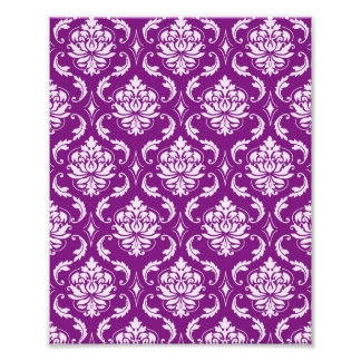 Foto Patrón de Damasco Girly Purple