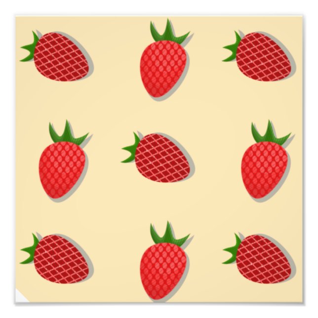 Foto Patrón de fresa para buenas vibraciones en verano  (Frente)