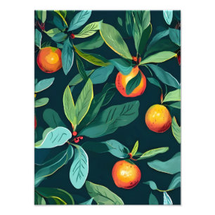 Foto Patrón de hoja y Naranja sin foco