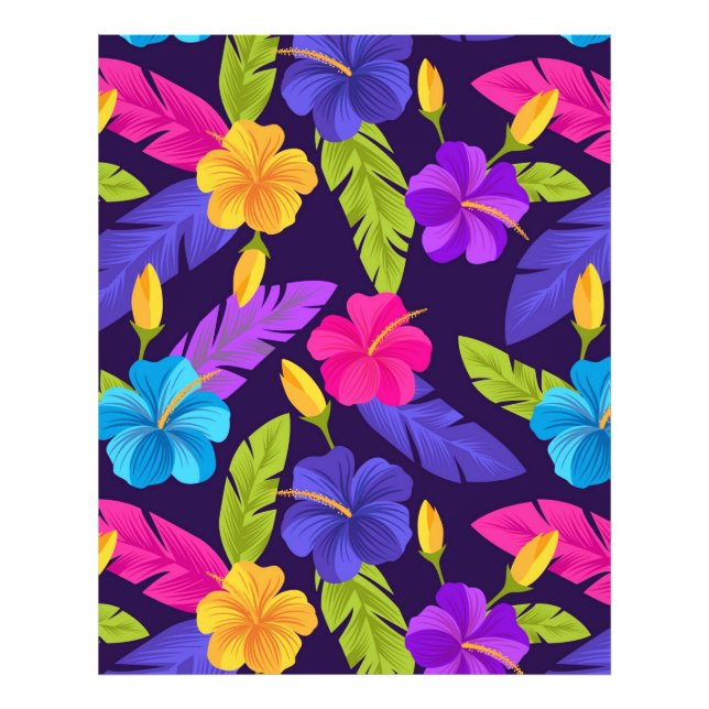 Foto Patrón de hojas y flores tropicales-23857 (Frente)