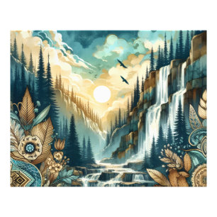 Foto Patrón de la naturaleza del Boho de la cascada de 