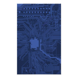 Foto Patrón de la tarjeta madre azul geek
