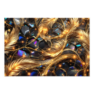 Foto Patrón de las plumas de oro de lujo y de la espuma
