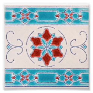 Foto Patrón de mosaico de estilo Art Nouveau Majolica