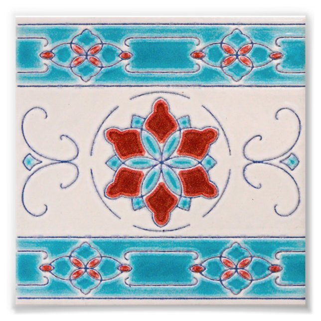 Foto Patrón de mosaico de estilo Art Nouveau Majolica (Frente)