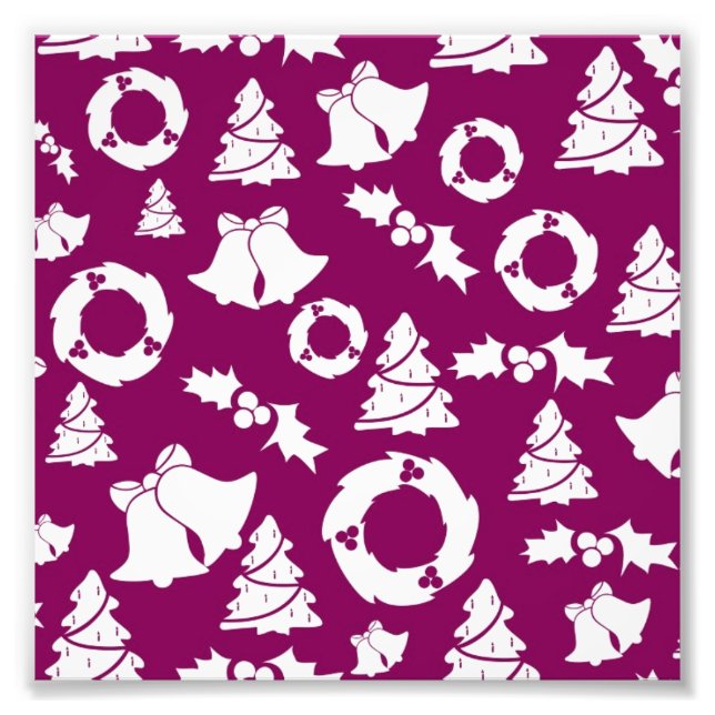 Foto Patrón de Navidades púrpura (Frente)