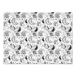Foto Patrón de paisley en negro y blanco – Arte textil