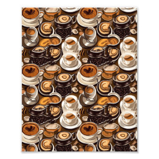 Foto Patrón de pintura de aceite de café de capuchino