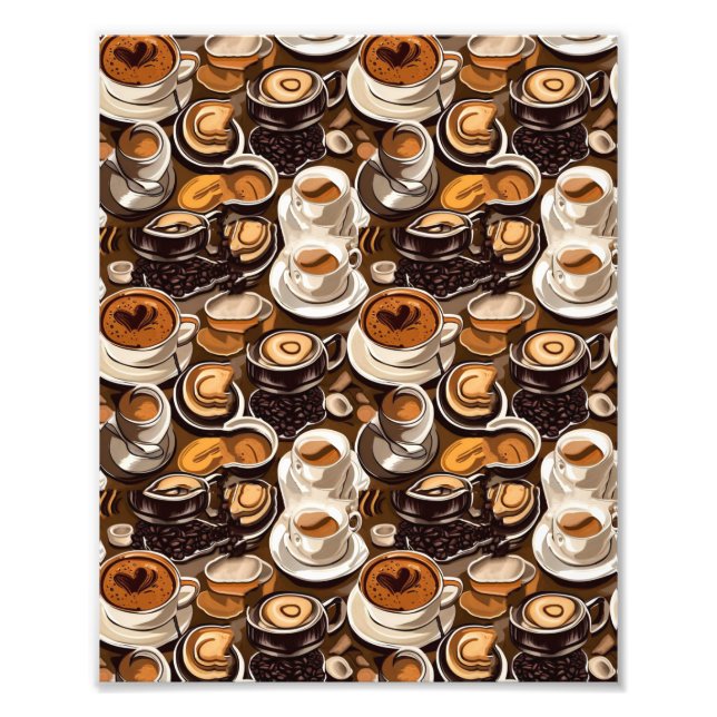 Foto Patrón de pintura de aceite de café de capuchino (Frente)