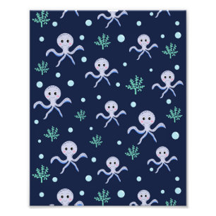 Foto Patrón de pulpo bajo el mar