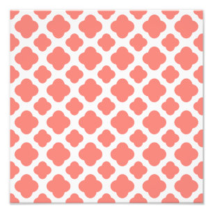 Foto Patrón de quatrefoil rosa de coral