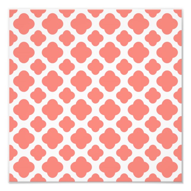 Foto Patrón de quatrefoil rosa de coral (Frente)