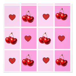 Foto Patrón de tablero de ajedrez de corazón de cereza 