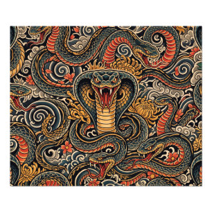 Foto Patrón de tatuaje Irezumi de cobra japonesa