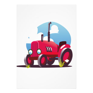 Foto Patrón de Tractor (Fondo Azul)