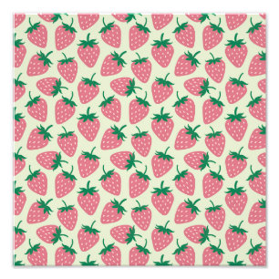 Foto Patrón de verano de fresa rosa