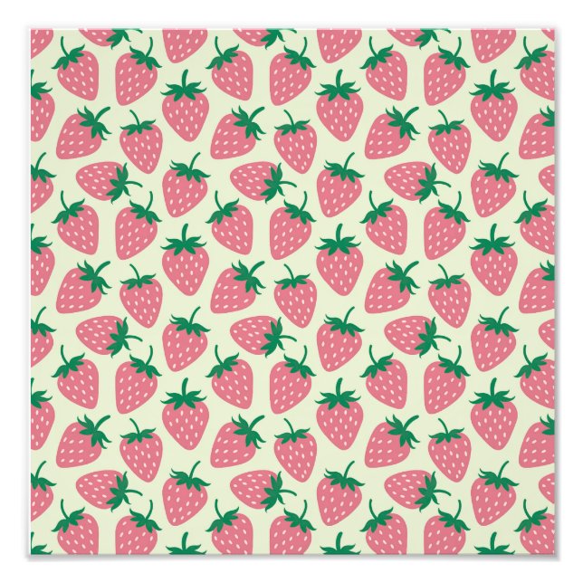 Foto Patrón de verano de fresa rosa (Frente)
