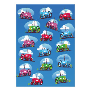 Foto Patrón del tractor (fondo azul)