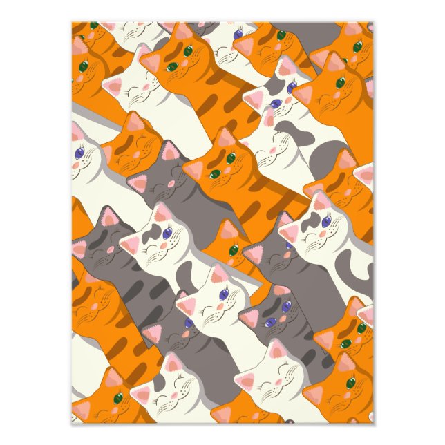 Foto Patrón diagonal del gato negro jengibre (Frente)