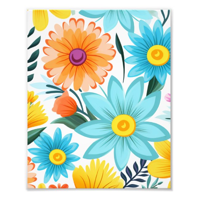 Foto Patrón floral blanco femenino de bonito (Frente)