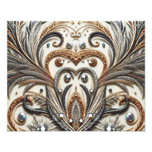 Foto Patrón floral brillante con piedra gemela