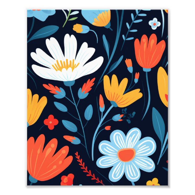 Foto Patrón floral negro femenino (Frente)