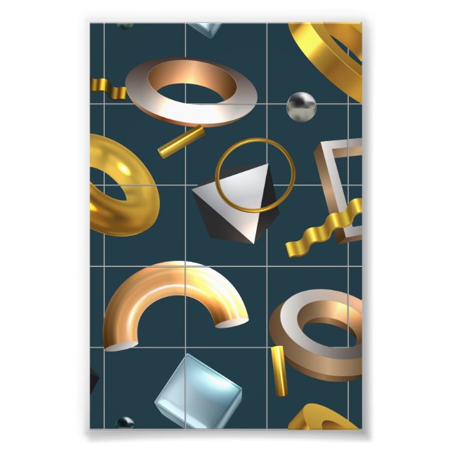 Foto Patrón geométrico 3D (Frente)