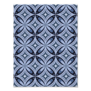 Foto Patrón geométrico azul estilo retro