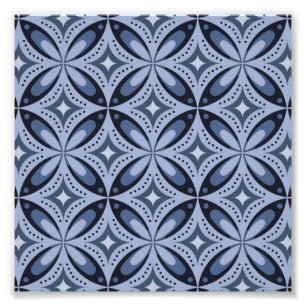 Foto Patrón geométrico azul estilo retro
