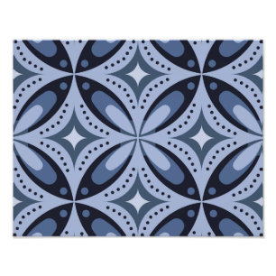 Foto Patrón geométrico azul estilo retro