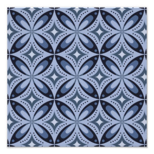 Foto Patrón geométrico azul estilo retro