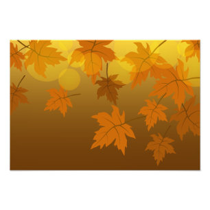 Foto Patrón otoñal con hojas de arce en caída y bokeh