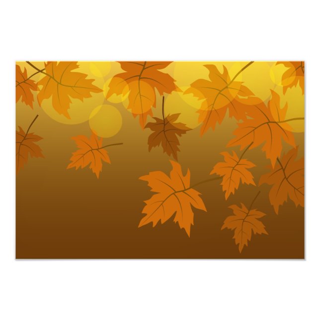 Foto Patrón otoñal con hojas de arce en caída y bokeh (Frente)